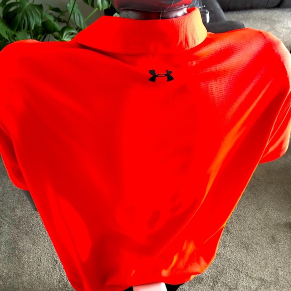 Under Armour men’s golf polo size 2XL Heat gear Brilliant orange 100% polyester - Picture 4 of 4